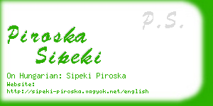 piroska sipeki business card